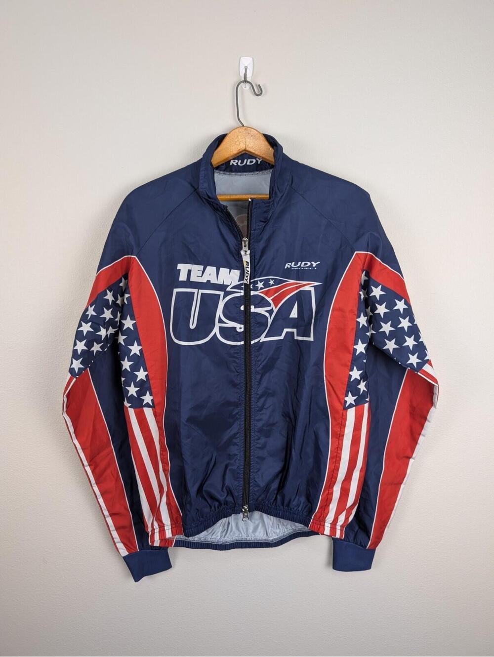 Rudy Project Team USA Triathlon Cycling Jacket Small Windbreaker Full Zip Bike